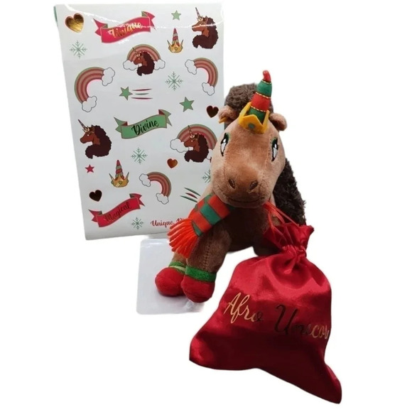 Afro unicorn holiday plush set of 3 pcs - Picture 9 of 10